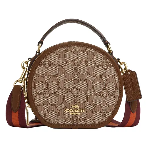 Túi Đeo Chéo Nữ Coach Canteen Crossbody In Signature Jacquard CO986 Màu Nâu Khaki
