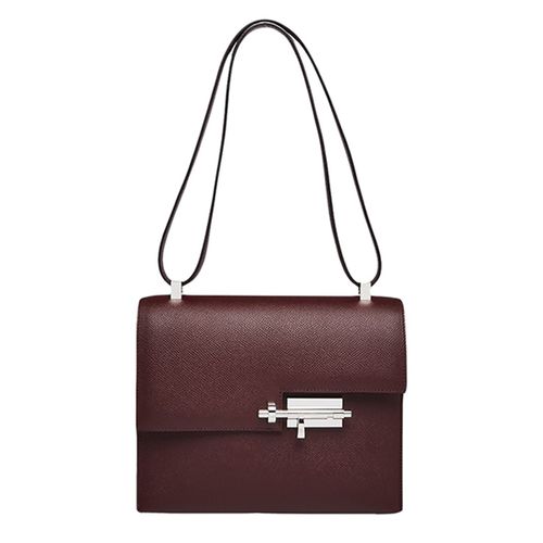 Túi Đeo Chéo Nữ Hermès Pre-Owned Burgundy Leather Crossbody Bag Màu Đỏ Đô