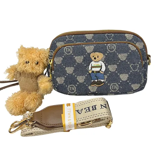 Túi Đeo Chéo Nữ TTWN Bear Mono Dark Blue Crossbody TG9003-34350 Màu Xanh Denim