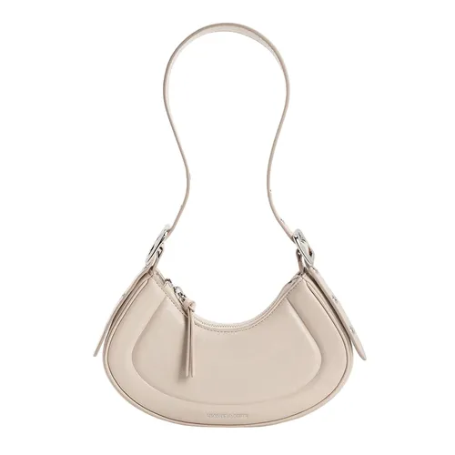 Túi Đeo Vai Nữ Charles & Keith CNK Petra Curved Shoulder Bag Oat 20271258 Màu Be Nhạt