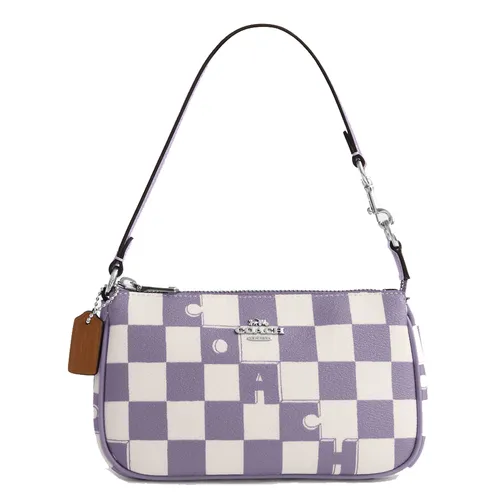 Túi Đeo Vai Nữ Coach Nolita 19 With Checkerboard Print CR394SVWPB Màu Tím Trắng