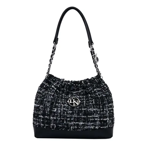 Túi Đeo Vai Nữ Lyn Fontia Tweed Shoulder Bags LL24CBF156 Màu Đen