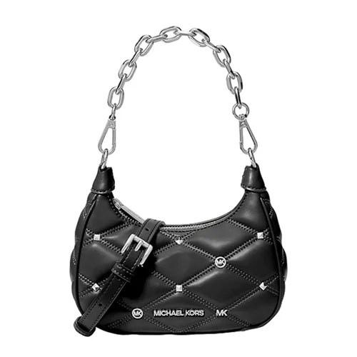 Michael Kors - Túi Đeo Vai Nữ Michael Kors MK Cora Extra-Small Quilted Shoulder Bag 35H3S4CC5U Màu Đen - Vua Hàng Hiệu