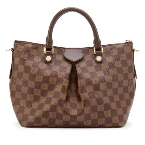 Túi Xách Nữ Louis Vuitton LV Damier Ebene Coated Canvas Siena PM Gold Hardware Màu Nâu Đen - Túi xách - Vua Hàng Hiệu