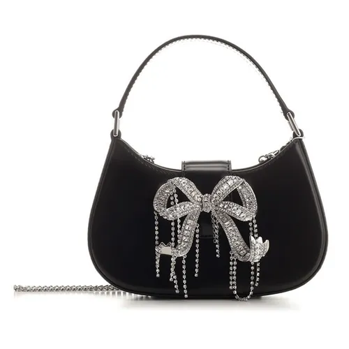 Self-Portrait - Túi Xách Nữ Self-Portrait Embellished Bow Hand Bag RS24320B Black Màu Đen - Vua Hàng Hiệu