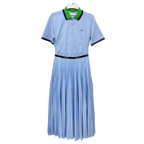 Thời trang Váy liền - Váy Liền Lacoste Women's Loose Polo Dress Màu Xanh Size S - Vua Hàng Hiệu