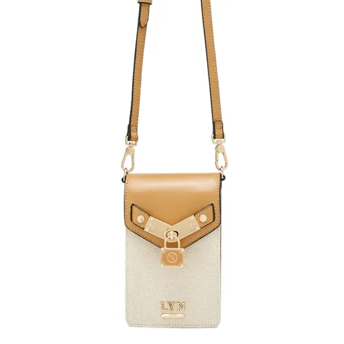 Ví Nữ Lyn Delyn Mobile Pocket Wallets On Chain LL23FWF008 Màu Nâu Trắng