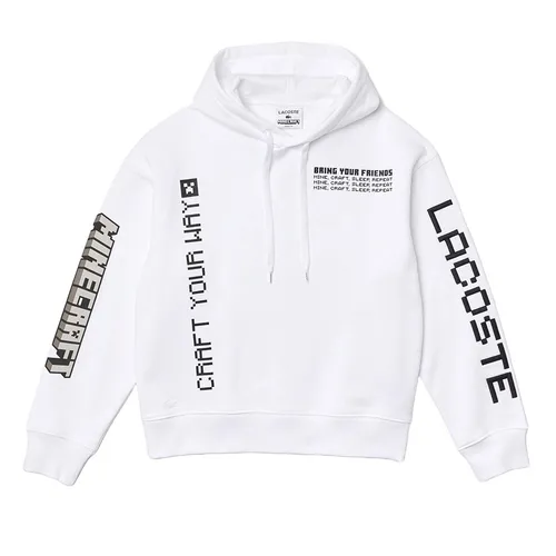 Thời trang Áo Hoodie - Áo Hoodie Nam Lacoste Men's L!VE x Minecraft Loose Fit Fleece SH3815 001 Màu Trắng Size XS - Vua Hàng Hiệu