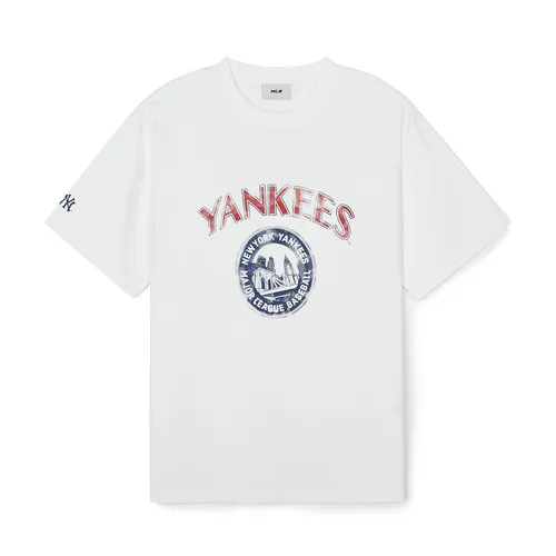 Áo Phông MLB Short-Sleeved T-Shirt Depicting City Life 3ATSN0143-50WHS Màu Trắng