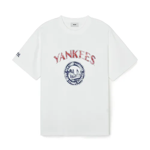 Thời trang - Áo Phông MLB Short-Sleeved T-Shirt Depicting City Life 3ATSN0143-50WHS Màu Trắng Size S - Vua Hàng Hiệu