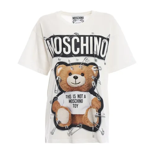 Áo Phông Moschino White Cotton Teddy Bear Printed Tshirt Màu Trắng Size XXS