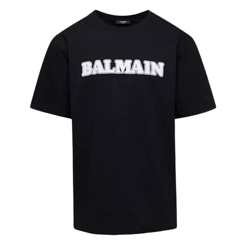 Áo Phông Nam Balmain Black With Logo Printed Tshirt BH0EG000/BC52EAB Màu Đen - Thời trang - Vua Hàng Hiệu