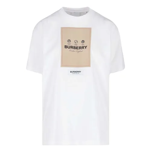 Burberry Áo phông Cotton - Áo Phông Nam Burberry White With Logo Embroidered 8057529 Tshirt Màu Trắng - Vua Hàng Hiệu