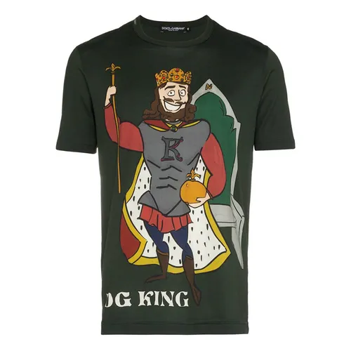 Dolce & Gabbana Nam Xanh đậm - Áo Phông Nam Dolce & Gabbana D&G King G8HL0T Tshirt Màu Xanh Đậm Size 46 - Vua Hàng Hiệu