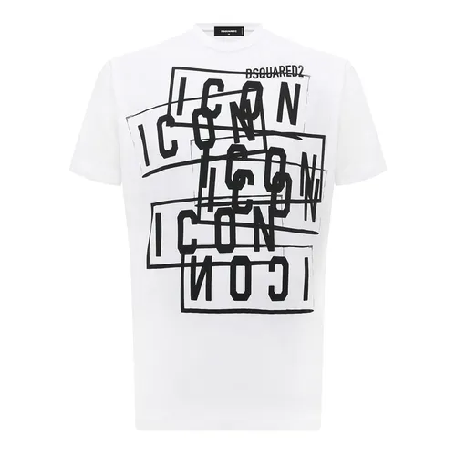 Áo Phông Nam Dsquared2 Icon Printed S79GC0087 Tshirt Màu Trắng Size S