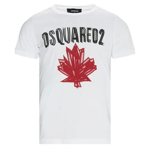 Áo Phông Nam Dsquared2 Leaf Printed S74GD0848 Tshrit Màu Trắng Size XS (form M)