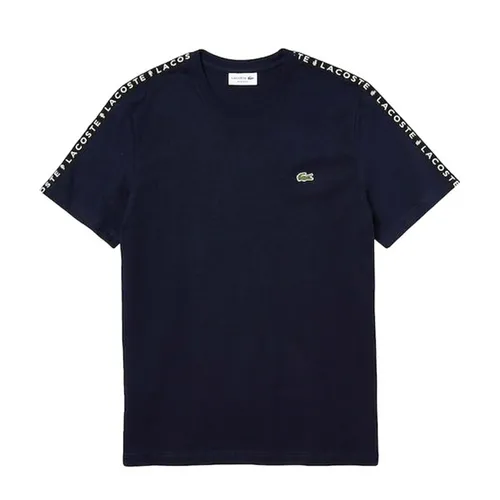 Áo Phông Nam Lacoste Men's Crew Neck Print Striped Cotton T-Shirt TH7079.423 Màu Xanh Navy Size 2