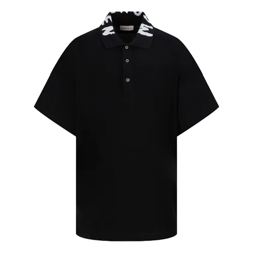 Alexander Mcqueen - Áo Polo Nam Alexander McQueen Black With Graffiti Logo Collar 705016 QTX33 1000 Màu Đen Size M - Vua Hàng Hiệu