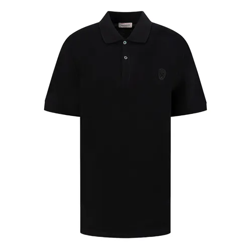 Alexander Mcqueen Áo Polo - Áo Polo Nam Alexander McQueen Black With Logo Embroidered 622106 QRX33 1000 Màu Đen Size S - Vua Hàng Hiệu