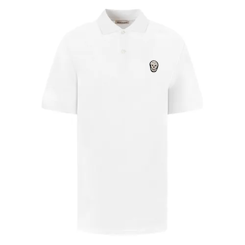 Alexander Mcqueen Áo Polo - Áo Polo Nam Alexander McQueen White With Skull Logo Embroidered 609228 QOX33 9000 Màu Trắng Size S - Vua Hàng Hiệu