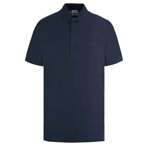 Áo Polo Nam Burberry B Box Letter Graphic Cotton Màu Xanh Navy Size XS