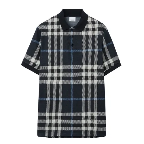 Áo Polo Nam Burberry Check Cotton Shirt 965417 Màu Xanh Navy Size XS - Thời trang - Vua Hàng Hiệu