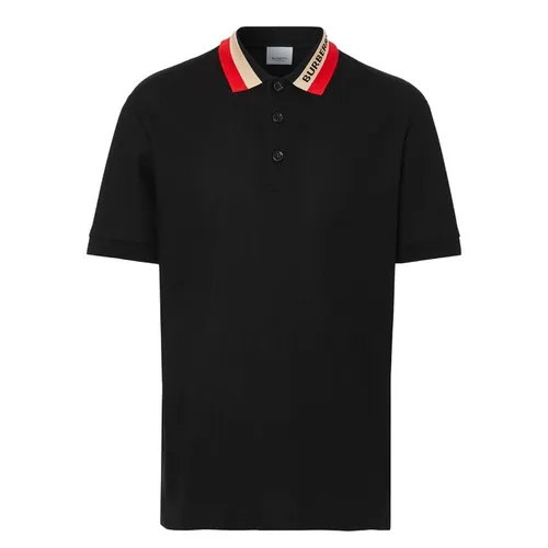 Áo Polo Nam Burberry Contrast Color Pique Shirt 8039265 Màu Đen Size L - Thời trang - Vua Hàng Hiệu