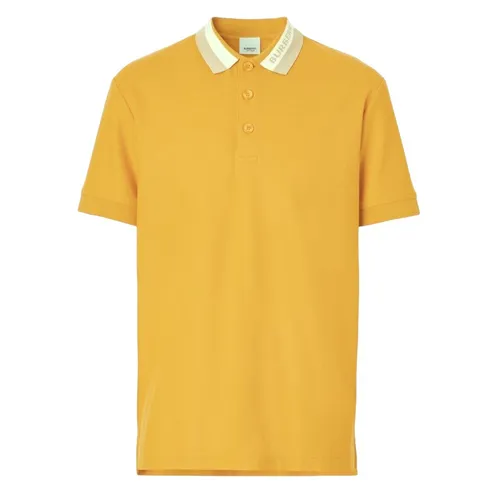Áo Polo Nam Burberry Logo-Embroidered Collar Shirt 8065407 Màu Vàng Size S