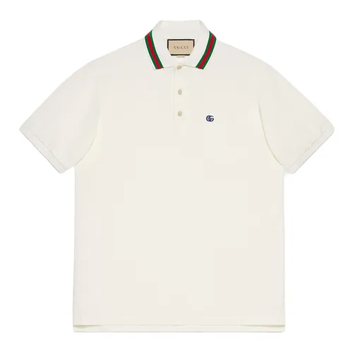 Áo Polo Nam Gucci Cotton Piquet Polo With Double G 752604 Màu Trắng Kem Size XS - Thời trang - Vua Hàng Hiệu