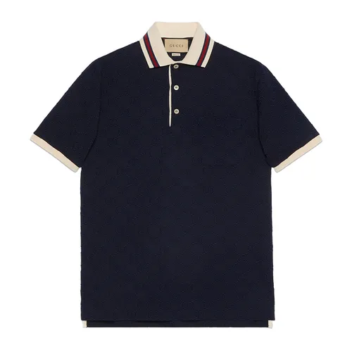 Áo Polo Nam Gucci GG Embroidery Cotton Polo Shirt 768631 Màu Xanh Navy Size M - Thời trang - Vua Hàng Hiệu