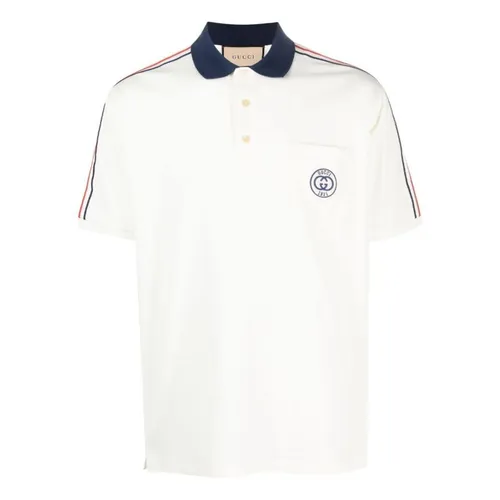 Áo Polo Nam Gucci Interlocking-G Stripe-Detailing Polo Shirt 753078 Màu Trắng Size XS - Thời trang - Vua Hàng Hiệu