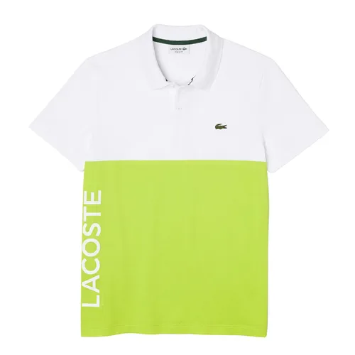 Lacoste Trắng Phối Xanh Lá Áo Polo - Áo Polo Nam Lacoste Regular Fit Stretch Cotton Colourblock Shirt PH8365 UG5 Màu Trắng/Xanh Size 3 - Vua Hàng Hiệu