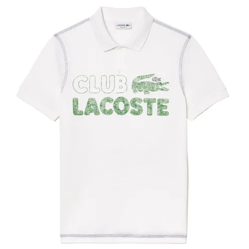 Áo Polo Nam Lacoste Regular Organic Cotton Printed Shirt PH5452 51 001 Màu Trắng Size S