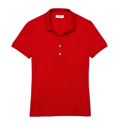 Áo Polo Nữ Lacoste Women's Slim Fit Stretch Cotton Piqué PF5462 240 Màu Đỏ Size 32