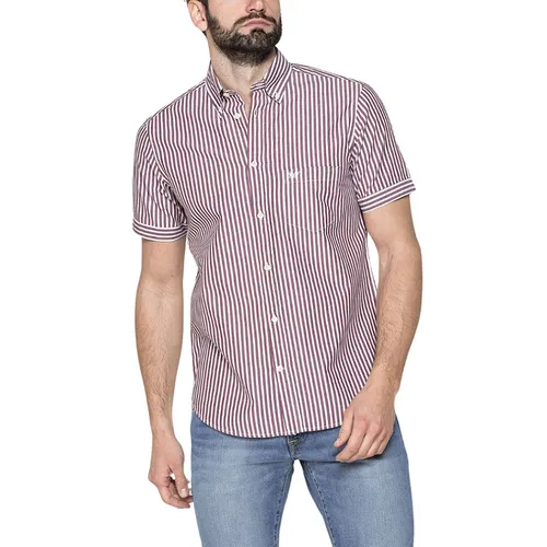 Áo Sơ Mi Carrera Jeans Short Sleeved Shirt 213C1230A_F08 Kẻ Sọc Màu Đỏ Size L