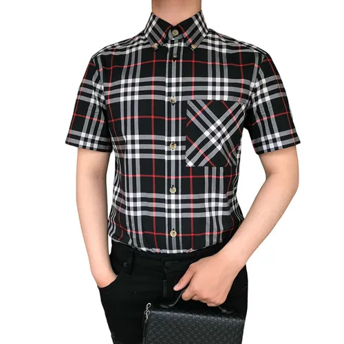 Áo Sơ Mi Nam Burberry Short Sleeve 8073416 Phối Màu Size XS