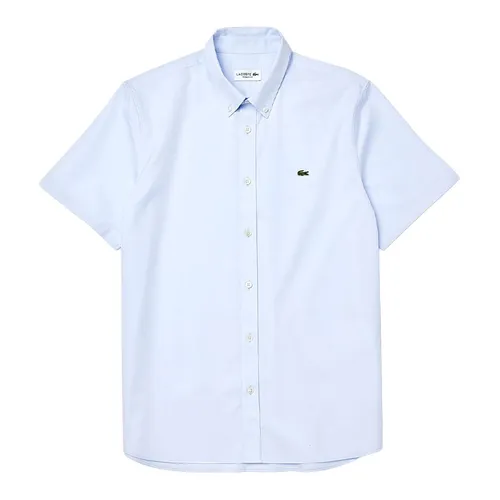 Thời trang - Áo Sơ Mi Nam Lacoste Regular Cotton Shirt With Button-Down Collar Màu Xanh Nhạt Size 39 - Vua Hàng Hiệu