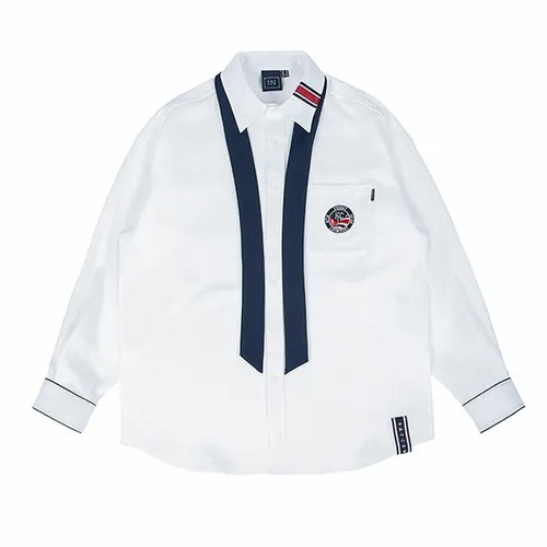 Áo Sơ Mi Romantic Crown Piping Tie Shirt Màu Trắng Size S - Thời trang - Vua Hàng Hiệu