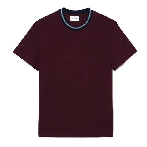 Thời trang - Áo Thun Nam Lacoste Men's Stripe Collar Stretch Piqué Tshirt TH1131 51 YUP Màu Đỏ Đô Size 5 - Vua Hàng Hiệu