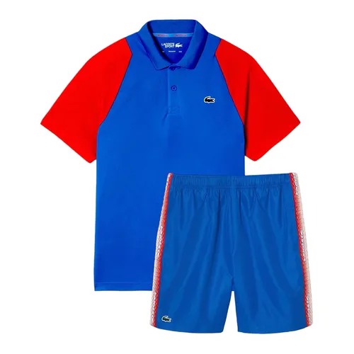 Bộ Thể Thao Nam Lacoste Tennis Sport Màu Xanh Phối Đỏ Size 3