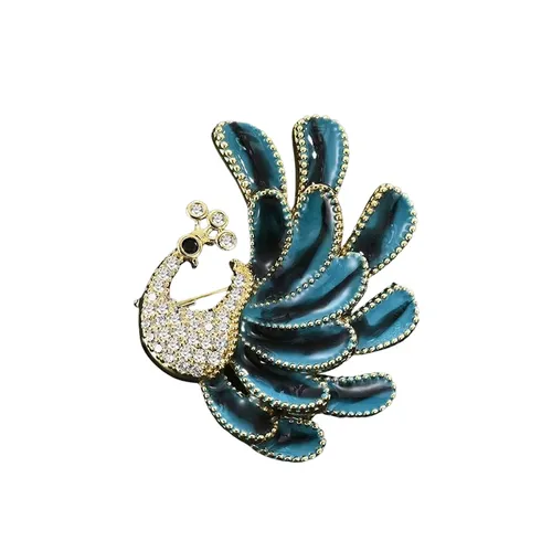 Cài Áo Nữ Meri Blue Peacock BR600 Màu Xanh Blue