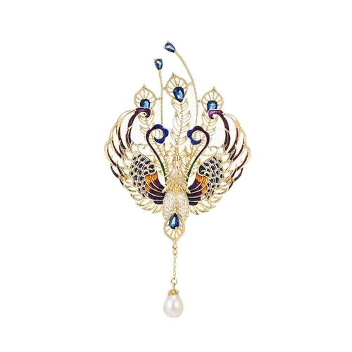 Cài Áo Nữ Meri Chim Công Royal BR569 Phối Màu