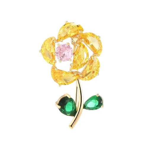 Cài Áo Nữ Meri Hoa Vàng Lấp Lánh Màu Vàng