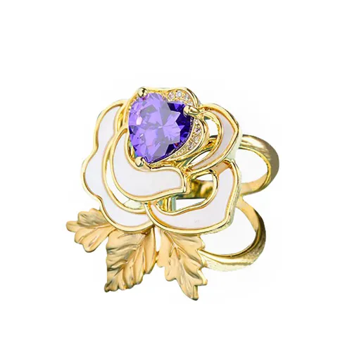 Phụ kiện - Cài Khăn Nữ Meri Hoa Hồng BR695 Màu Vàng Gold - Vua Hàng Hiệu