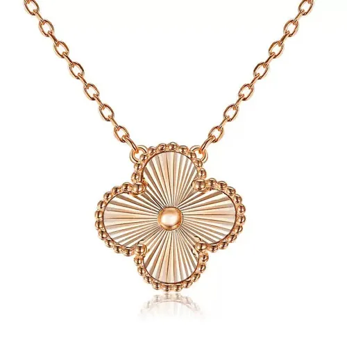 Trang sức Vàng 18k - Dây Chuyền Nữ Jewery Luxury Alhambra Vintage Rose Gold Màu Vàng Hồng - Vua Hàng Hiệu