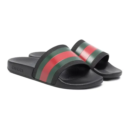 Dép Gucci Signature Stripe-Print Slides Màu Đen Size 40