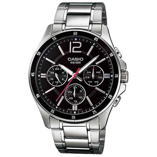 Đồng hồ - Đồng Hồ Nam Casio MTP-1374D-1AVDF Màu Đen Bạc - Vua Hàng Hiệu