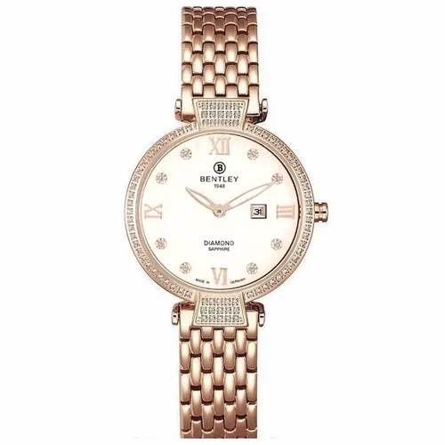 Đồng hồ Bentley - Đồng Hồ Nữ Bentley BL1867-202LRWI-S-LR-T Màu Trắng/ Vàng Hồng - Vua Hàng Hiệu