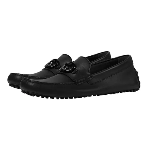 Giày Lười Nam Gucci Black Leather Moccasins 692379 Màu Đen Size 6