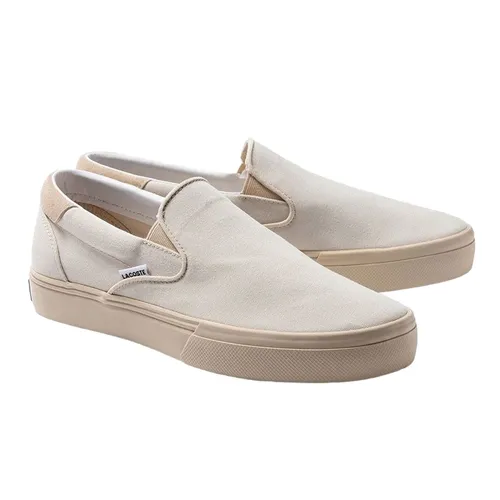 Giày Slip On Nam Lacoste Men's Jump Serve Canvas Tslip Onal 42CMA0028 Màu Be Size 41
